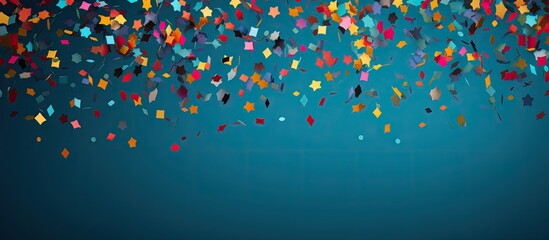 Poster - Abstract geometric paper background with confetti creating a festive concept Great for showcasing your design Copy space image available