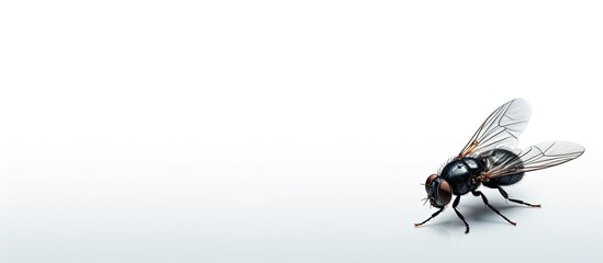 Aufkleber - There is a still fly on a white background leaving room for text Simple and with space for copy. Creative banner. Copyspace image