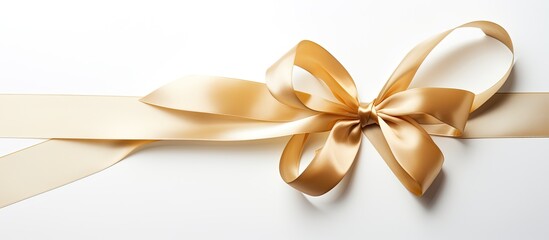 Aufkleber - White background with an isolated silk ribbon providing ample copy space in the image