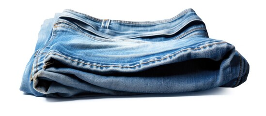 Aufkleber - A copy space image featuring jeans isolated on a white background complete with a clipping path