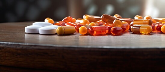 Aufkleber - A copy space image of antibiotics pills for medicine in a home setting
