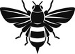 Illustration of honey bee in monochrome style. Design element for logo, sign, emblem. Vector illustration