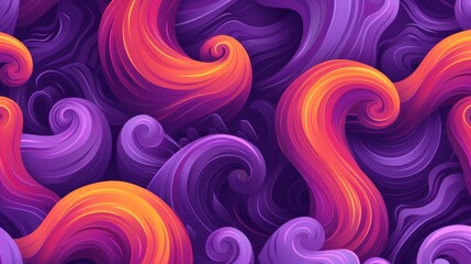 Poster - Repeating abstract background with curls in a vintage seamless pattern.