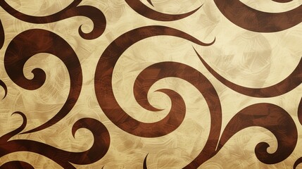 Wall Mural - Repeating abstract background with curly pattern. Vintage pattern with curves.