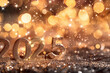 Happy New Year 2025. Numbers 2025 written in sparkling font. Celebrating New Year concept.