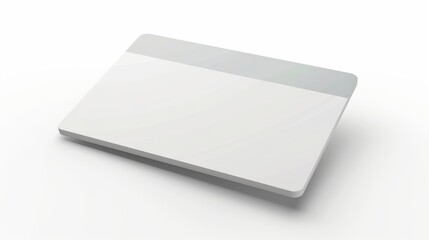 Poster - Mockup of an empty white banking, shopping, or discount card with a chip viewed in perspective on a white background.