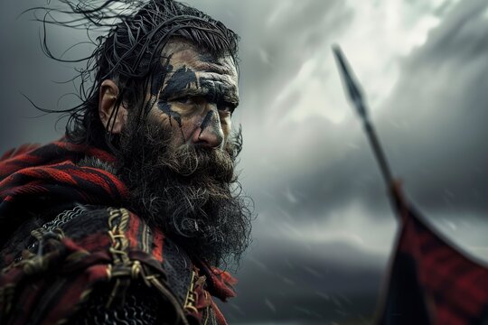Bearded Scottish Warrior in Costume