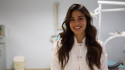 Wall Mural - Portrait of a beautiful female dentist