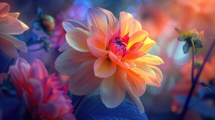 Wall Mural - flowers nature s exquisite jewels grace our world with a symphony of vivid colors and luxurious scen