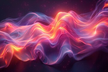 Poster - This vivid image captures the dynamic movement of waves with an abstract cosmic energy feel, radiating vibrant colors and light