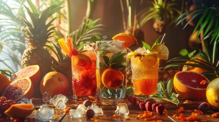 Poster - Fresh fruits displayed on a table, perfect for healthy lifestyle concepts
