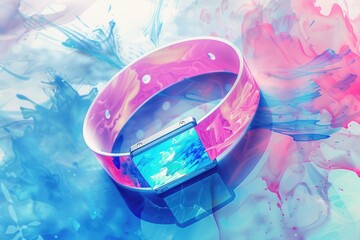 Poster - A modern cell phone resting on a wrist. Suitable for technology concepts