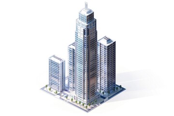 Poster - A modern skyscraper with numerous windows. Suitable for architectural concepts