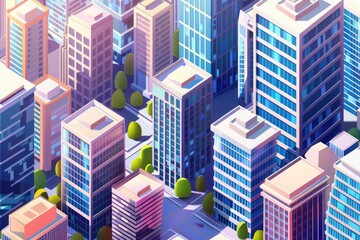 Poster - Aerial view of a city, great for urban concept designs