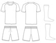 Football jersey t-shirt and pants mockup template vector design. Front and back view soccer uniform
