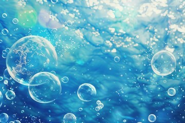 Wall Mural - Bubbles floating in water, perfect for backgrounds