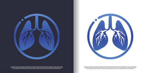 lungs logo design with creative concept premium vector