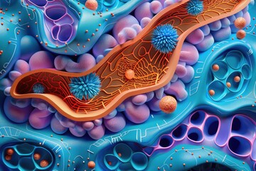 Poster - Close up of a cell inside a plate, suitable for scientific and medical concepts