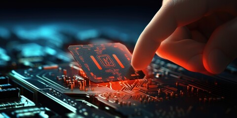 Finger Touching Electronic Component