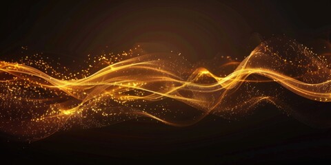 Aufkleber - A striking image of a golden wave against a dark background. Perfect for adding a touch of elegance to designs