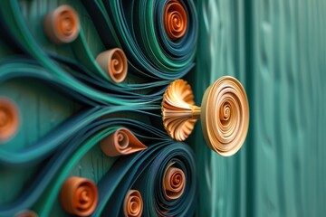 Poster - Close up of a door handle on a green door, suitable for home improvement or real estate concepts