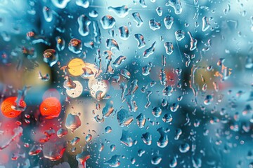 Poster - Raindrops on a window, perfect for weather-related projects