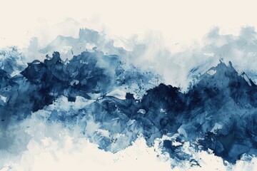 Aufkleber - Beautiful watercolor painting of a blue and white wave. Perfect for various design projects