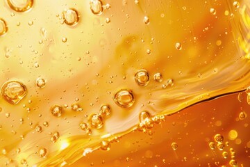 Poster - Detailed close up of liquid with bubbles. Ideal for science and health-related designs