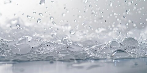 Poster - Close up of water droplets on a surface, perfect for backgrounds or textures