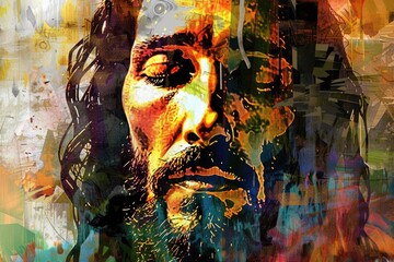 Poster - A painting of a man with a beard. Suitable for various projects and designs