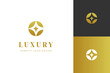 luxury Letter c abstract logo design. golden circle with star for jewelry identity logo mark vector illustration