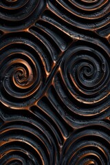 Aufkleber - Close up of a metal surface with intricate spiral designs. Suitable for industrial, technology, or abstract concepts