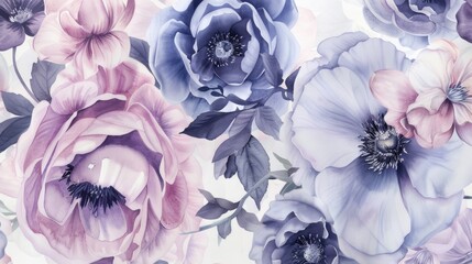 Poster - Close up of a bunch of flowers on a wall. Suitable for interior design projects