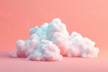 Poster - Fluffy white clouds against a soft pink sky, perfect for backgrounds or nature-themed designs