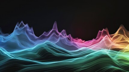 Colorful visual neon sound wave abstract background,