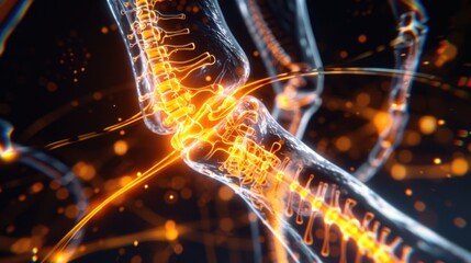Poster - Detailed computer generated image of a human nervous system, suitable for medical education materials