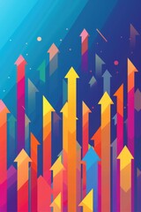 Poster - Colorful arrows pointing upward. Perfect for business concepts