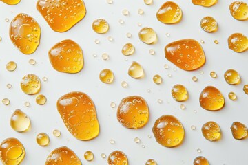 Poster - Water drops on a white surface, suitable for various design projects