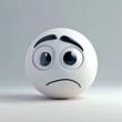 © Lumos Maxima - 3D render of a white emoji with the thinking sad face