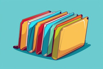 Aufkleber - Neatly arranged stacked folders for efficient organization. Ideal for office and business concepts