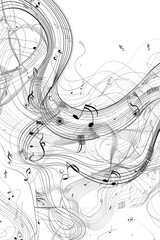 Poster - Black and white photo of music notes, suitable for musical themes