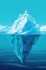 Aufkleber - An iceberg floating in the middle of the ocean. Suitable for environmental and climate change concepts