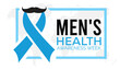Men's Health Awareness Week observed every year in June. Template for background, banner, card, poster with text inscription.