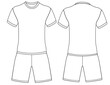 Football jersey t-shirt and pants mockup template vector design. Front and back view soccer uniform