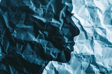 Poster - Close-up of a person's face with crumpled paper background. Suitable for business or education concepts