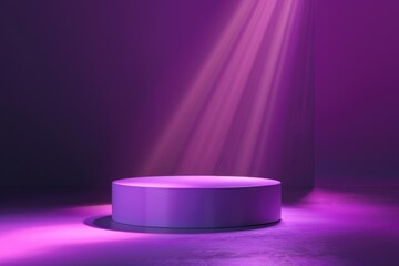 Poster - A stage with a purple light shining on it. Suitable for event or performance concepts