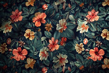 Poster - Colorful flowers displayed on a wall. Ideal for home decor or gardening projects