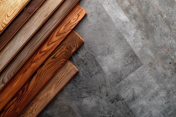 Poster - Assorted wood planks on the floor, suitable for interior design projects