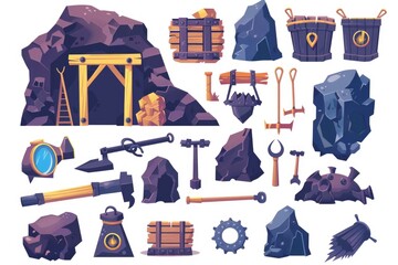 Poster - Various items displayed on a plain white background, suitable for a wide range of uses