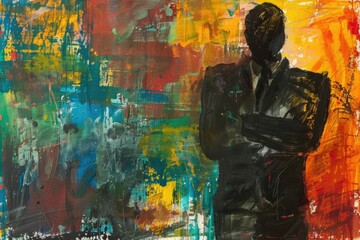 Poster - A man in a professional suit and tie, suitable for business concepts